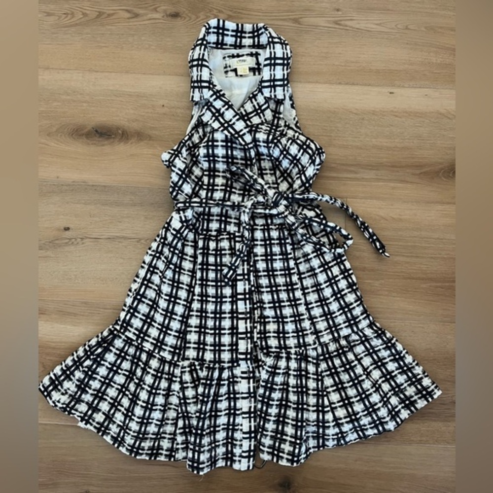 Anthropologie Maeve Black and White Plaid Sleeveless Dress
